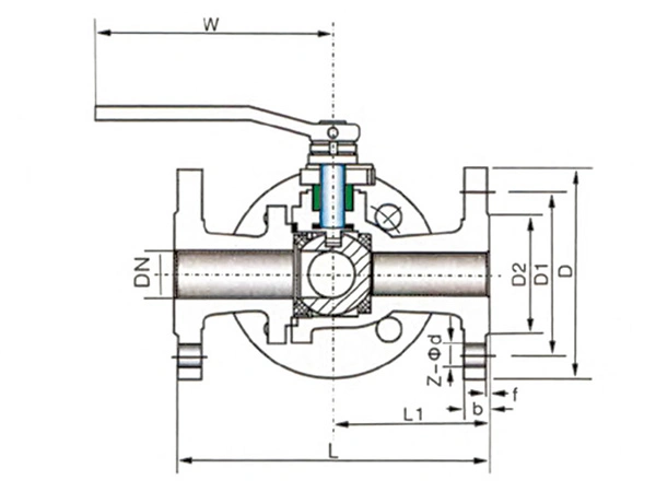 3-Way L-Port Flanged Ball Valve