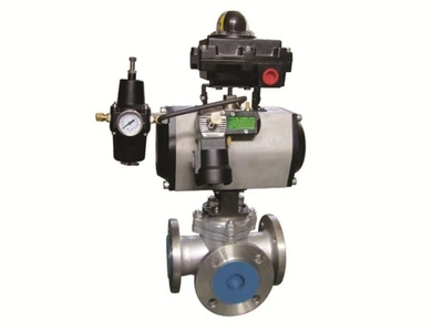 Pneumatic 3-Way Ball Valve