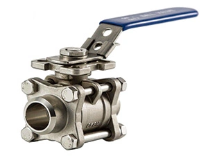 Three-Piece Butt Weld Ball Valve (Stainless Steel Valve with 5211 Direct Mount Pad)